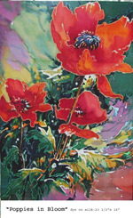 Poppies in Bloom, Dye on Silk